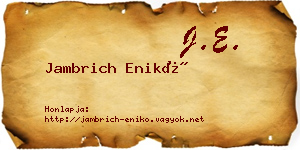 Jambrich Enikő névjegykártya